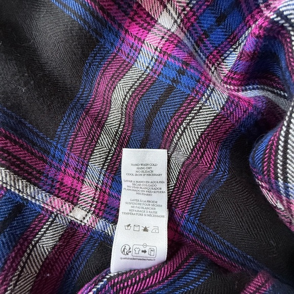 Rails Plaid Button-Down Shirt - Navy and Magenta - Picture 7 of 11